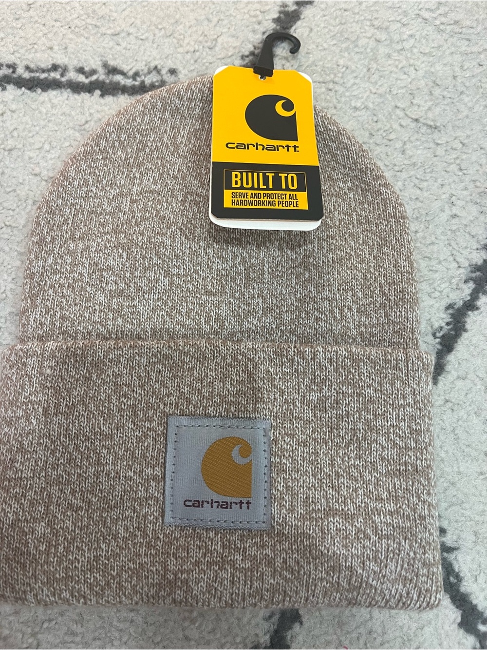 Carhartt Knit Beanie Hat — Heathered Taupe